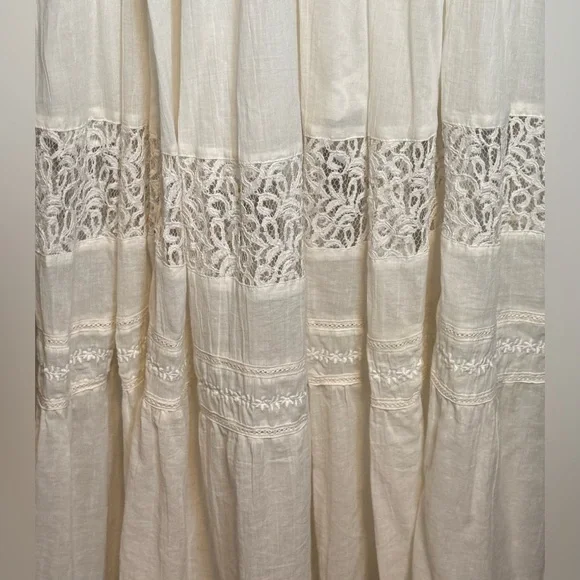 Free People Carla Lace Dress Deep-V Ivory Never Worn Size Small - Picture 6 of 15